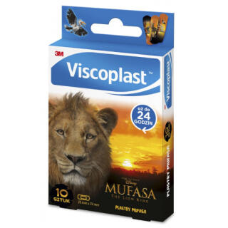 Plastry z opatrunkiem Viscoplast Mufasa i Król Lew, z grafikami dla dzieci 10 sztuk
