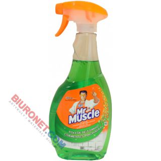 Płyn do mycia szyb  na bazie octu Mr Muscle Window & Glass, zielony spray 500 ml