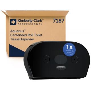 Podajnik centralnego dozowania papieru toaletowego Kimberly-Clark Aquarius 7187, podwójny do dużych rolek czarny