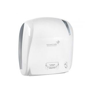 Podajnik ręczników papierowych Velvet CARE Professional AutoCut, dozuje po 27 cm, do ręczników w rolce, ręczny biały