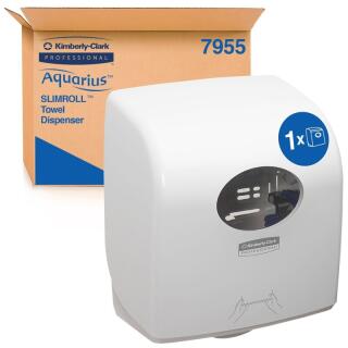 Podajnik ręczników papierowych w rolce Kimberly-Clark Aquarius Slimroll 7955, do małych rolek biały