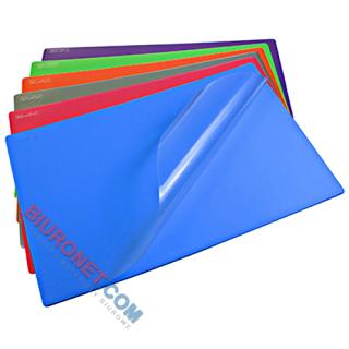 Podkładka na biurko Biurfol New Colours 38 x 58 cm, plastikowa, z dodatkową kieszenią pod folią kolor niebieski