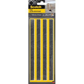 Podkładki filcowe Scotch Ultra Resistant 208 x 15 mm, samoprzylepne, czarno-białe 4 sztuki