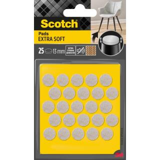 Podkładki wełniane Scotch Extra Soft, okrągłe 13 mm, samoprzylepne, beżowe 25 sztuk