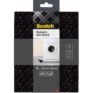 Podkładki wygłuszające Scotch Ani Shock 100 x 100 mm, gumowe, czarne 4 sztuki