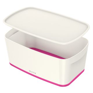 Pojemnik Leitz MyBox WOW, organizer z pokrywą 318 x 128 x 191 mm biało - różowy