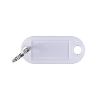 Przywieszki na klucze Q-Connect 50 x 22 mm, 100 sztuk białe
