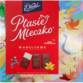 Ptasie Mleczko Waniliowe Wedel, pianka w czekoladzie deserowej 380g