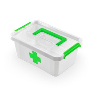 Pudełko apteczka na leki MOXOM, antybakteryjny pojemnik, transparentny 4,5 litra