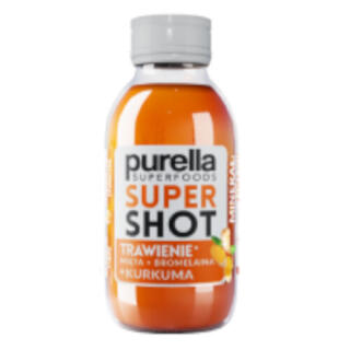 Purella SuperShot Trawienie 100 ml, naturalny napój pigwowo-miętowy z ekstraktami ziołowymi, bez cukru 12 sztuk