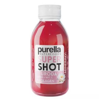 Purella SuperShot Uroda 100 ml, naturalny napój o smaku czerwonej porzeczki, z kolagenem i witaminą C, bez cukru 12 sztuk