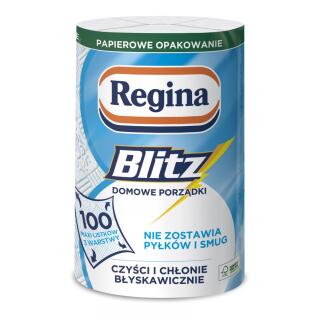 Ręcznik papierowy 3-warstwowy Regina Blitz 33 m, domowy biały papier celulozowy 1 rolka x 100 listków