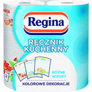 Ręczniki papierowe Regina, kuchenne, biały papier celulozowy, 2-warstwowy 2 rolki x 44 listki