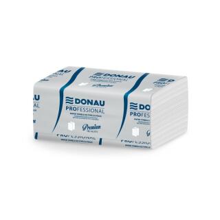 Ręczniki papierowe składane Donau PROFESSIONAL 2-warstwowe 25 x 23 cm, składka typu V, białe, celulozowe, do dozowników 20 x 150 listków