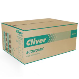 Ręczniki składane Lamix Cliver Economic 2226 typu V, szary papier makulaturowy, 1-warstwowy, do dozowników 20 x 200 listków