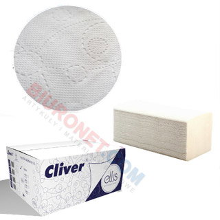 Ręczniki składane Lamix Ellis Professional 2585 typu V, biały papier celulozowy ze wzorem, 2-warstwowe, do dozowników 20 x 150 listków