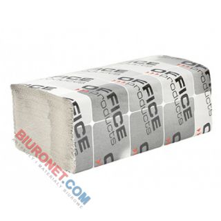 Ręczniki składane Office Products typu ZZ, szary papier makulaturowy 36 g, 1-warstwowe, do dozowników 20 x 200 listków