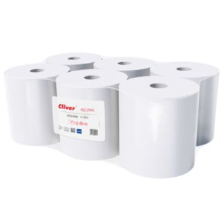 Ręczniki w rolce Lamix Cliver 5944 extra biały papier makulaturowy, 1-warstwowe, do dozowników 6 rolek x 130 m