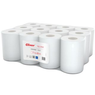 Ręczniki w rolce Lamix Cliver 5951, extra biały papier makulaturowy, 1-warstwowe, do dozowników 12 rolek x 65 m