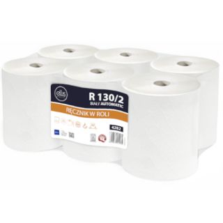 RęcznikI w rolce Lamix Ellis Professional Automatic 4282, biały papier celulozowy, 2-warstwowe, do podajników autocut 6 rolek x 130 m