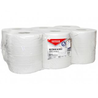 Ręczniki w rolce Office Products Maxi, biały papier makulaturowy 18 g, 2-warstwowe, do dozowników 6 rolek x 120 m