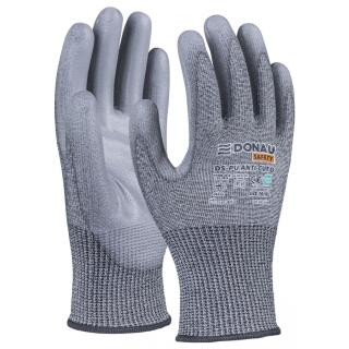 Rękawice antyprzecięciowe Donau SAFETY DS-PU Anti-Cut D 12 par, ciemnoszare rozmiar 9