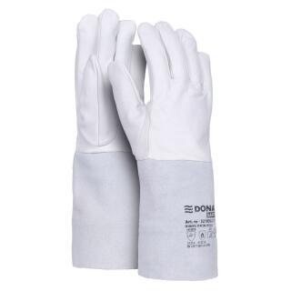 Rękawice robocze Donau SAFETY, spawalnicze TIG, ze skóry koziej, 12 sztuk, białe rozmiar 10 / XL
