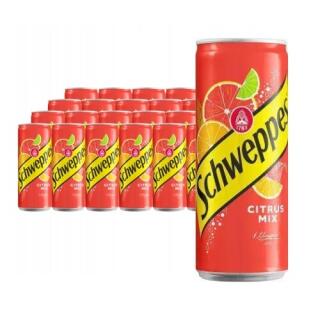 Schweppes Citrus Mix 0,33L, cytrusowy napój gazowany, w puszce 24 sztuki