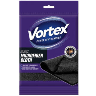Ścierka z mikrofibry VORTEX Black 30 x 50 cm, półręcznik, uniwersalna do różnych powierzchni 1 sztuka
