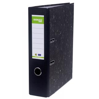 Segregator Donau ECO A4/80 mm z dźwignią, kolorowy grzbiet, marmurkowe boki czarny