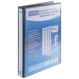 Segregator ofertowy Donau A4, ringowy 2DR/25mm, grzbiet 44 mm, 5 kieszeni czarny