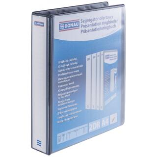 Segregator ofertowy Donau A4, ringowy 2DR/30mm, grzbiet 63 mm, 5 kieszeni czarny