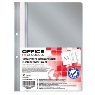 Skoroszyt wpinany Office Products A4, miękki plastikowy, 50 sztuk szary