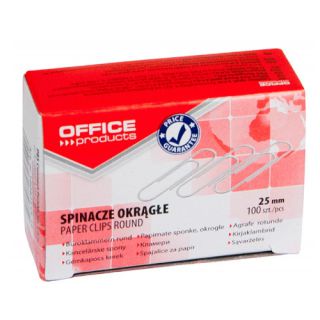 Spinacze metalowe 25mm Office Products, okrągłe, w kartoniku 25mm