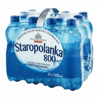 Staropolanka 800, woda wysokozmineralizowana 0,5L x 12 sztuk niegazowana