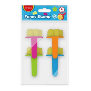 Stempel malarski gąbka KEYROAD Funny Stamp, różne kształty 4 sztuki