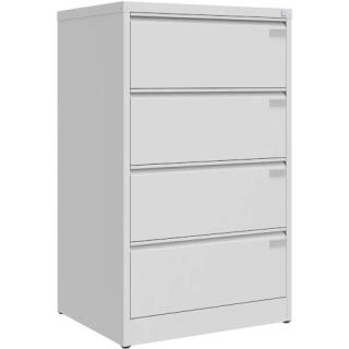 Szafka kartotekowa Malow na dokumenty A4 poziomo oraz teczki zawieszkowe, metalowa, szerokość 77,5 cm 4 szuflady