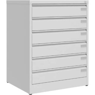 Szafka kartotekowa Malow na dokumenty A6 poziomo, metalowa, szerokość 77,5 cm 6 szuflad