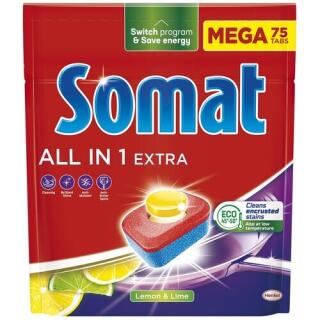 Tabletki do zmywarki Somat All In One Extra Tabs Lemon 75 sztuk