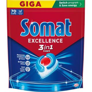 Tabletki do zmywarki Somat Excellence 3w1 Lemon, żelowe kapsułki 70 sztuk