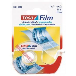 Taśma dwustronna Tesa Film, z podajnikiem 12 mm x 7,5 m