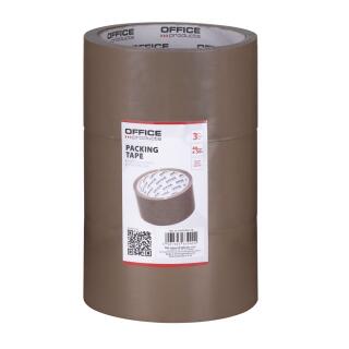 Taśma pakowa Office Products 48 mm x 46 m, grubość 36 mic, 3 sztuki brązowa