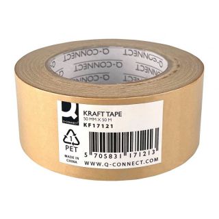 Taśma papierowa Q-Connect Kraft, pakowa, brązowa 50 mm x 50 m