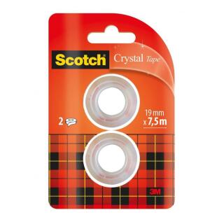 Taśma samoprzylepna Scotch Crystal 19 mm x 7,5 m, krystaliczna 2 sztuki
