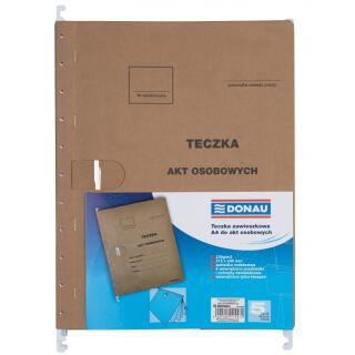 Teczka do akt osobowych Donau A4, zawieszana, przekładki ABCDE, brązowa 5 sztuk