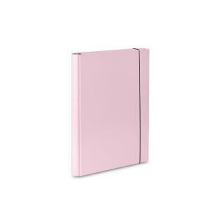Teczka przestrzenna VauPe A4 pastelowa, grzbiet 4 cm, kartonowa na gumkę, 3-skrzydłowa pastelowy różowy