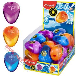 Temperówka szkolna z pojemnikiem dla leworęcznych Maped Igloo, pojedyncza mix kolorów