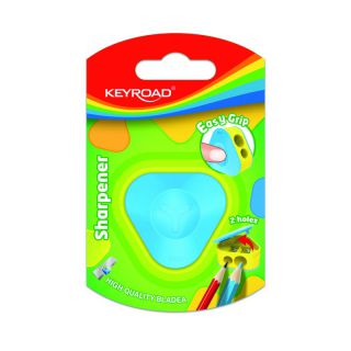 Temperówka szkolna z pojemnikiem KEYROAD trójkątna, podwójna mix kolorów