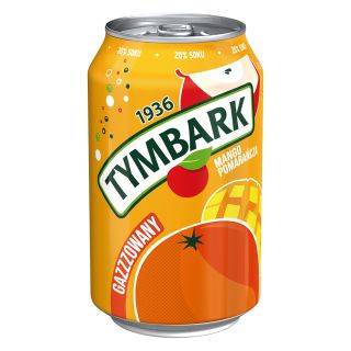 Tymbark Gazzz Mango Pomarańcza 330 ml, napój gazowany, w puszce 12 sztuk