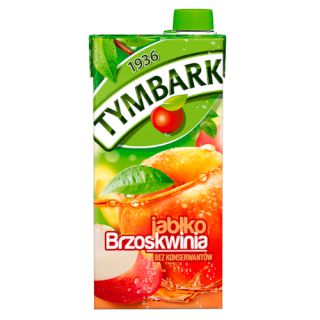 Tymbark Jabłko Brzoskwinia 1L, owocowy napój, w kartonie 1 sztuka
